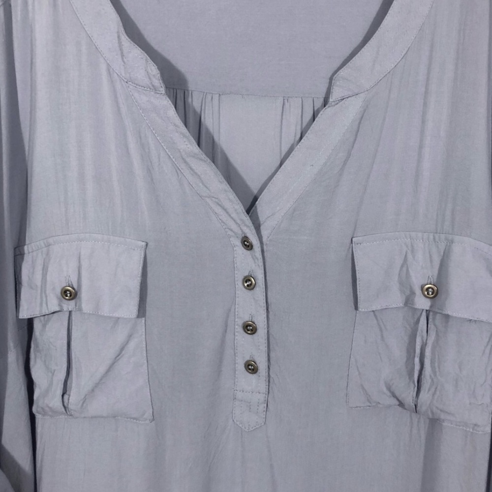 Torrid Light Weight Split Neckline Half Buttoned … - image 4